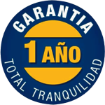 GARANTÍA DE 1 AÑO, TOTAL TRANQUILIDAD